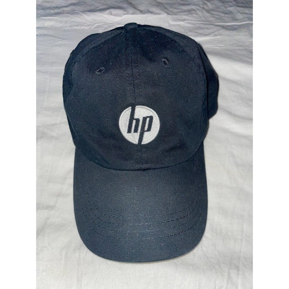 HP Hewlett‎ Packard Embroidered Baseball Hat Cap Black Velcro One Size Fits All